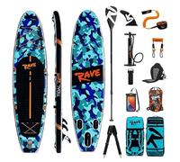 TIDAL RAVE Neon Inflatable Stand Up Paddle SUP Board 10'6ft in Camo - Kayak Conversion Kit - Water Sports Set for Beginners & Intermediates