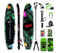 TIDAL RAVE Neon Inflatable Stand Up Paddle SUP Board 10'6ft in Jungle - Kayak Conversion Kit - Water Sports Set for Beginners & Intermediates