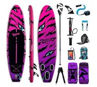 TIDAL RAVE Neon Inflatable Stand Up Paddle SUP Board 10'6ft in Tiger - Kayak Conversion Kit - Water Sports Set for Beginners & Intermediates