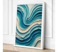 Tidal Rhythm Coastal Canvas Wall Art Print 18x12 Inch (46 x 30 cm)