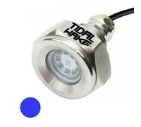 Tidal Wake IP68 Underwater 1/2in Standard Boat Drain Plug LED Light Built-in Driver & Overheat Protection 3 Yr/50,000hr Warranty, 316 Stainless Steel, 12-30v/27w,1800 lumen w/Storage Bag (Blue)
