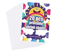 TIDALJAM 20-Pack Printable Shrinky Dink Sheets - 8.3" x 11.6" White Shrink Plastic Sheets | Shrinky Dink Paper Printable, Shrink Paper, Printable Shrink Paper - DIY Crafts & Easter Ornaments.