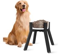 TIDANT Dog Bowl Stand for Medium & Large Dogs, Adjustable Width Raised Dog Bowl for 7-10.6" Wide Bowls, Elevated Dog Food & Water Bowls, 11 inch Tall Single Dog Bowl Holder, Black (Bowl Not Included)