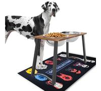 TIDANT Elevated Dog Bowls for Extra Large Dogs with Spill Proof Mat - X-Large 3000ML(13CUPS) Stainless Steel Dog Bowls, 16.5" Tall Raised Dog Bowl Stand - Food & Water Bowls