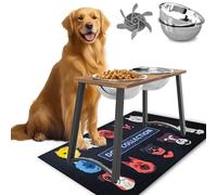 TIDANT Elevated Dog Bowls for Large Dogs with Slow Feeder & Mat, 101oz Bowls, Tall Raised Dog Bowl Stand