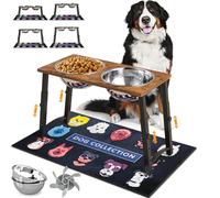 TIDANT Elevated Dog Bowls for Large Dogs with Slow Feeder & Mat, 4 Height Adjustable & 101oz Bowls, Tall Raised Dog Bowl Stand