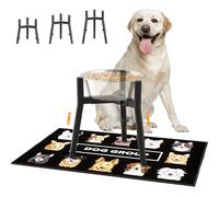 TIDANT Raised Dog Bowl Stand for Large Dogs, with mat, Adjustable Height & Width, fits 7-10.7" Bowls, 3 Height Sets,Without Bowl