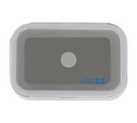 tiddlers & nippers Collapsible Snack Box | Food Grade Silicone & PP | Leak-Proof & BPA-Free | Microwave, Freezer & Dishwasher Safe (Except lid) (Plain Grey)
