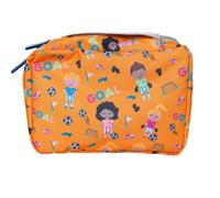 tiddlers & nippers | Kids Travel Wash Bag | Hanging Toiletry Bag & Organiser | Lightweight, Compact & Expandable | Zipped Storage Compartment, Carry Handle & Hanging Hook (Football Fun)