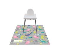 Tiddlers & Nippers Large 130cm x 130cm Reusable Splash Splat Mat | Waterproof, Machine Washable, Anti-Slip | for Meal Times Under High Chair, Picnics, Crafts, Play Mat, Table Cloth (Dinky Dinos)