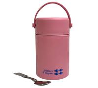tiddlers & nippers Stainless Steel Vacuum Insulated Double Wall Kids Reusable Food Flask 500ml Capacity | Keeps Cool for 20hrs & Warm for 10hrs+ (Plain Pink)