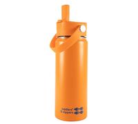 tiddlers & nippers Stainless Steel Vacuum Insulated Double Wall Kids Reusable Water Bottle with Leak Proof Straw 500ml | Keeps Cool for 24hrs & Warm for 10hrs + (Orange)