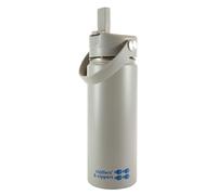 tiddlers & nippers Stainless Steel Vacuum Insulated Double Wall Kids Reusable Water Bottle with Leak Proof Straw 500ml | Keeps Cool for 24hrs & Warm for 10hrs + (Grey)