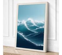 Tide and Stone Coastal Canvas Wall Art Print 18x12 Inch