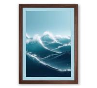 Tide and Stone Coastal Framed Wall Art Print A1 (84.1×59.4cm) Walnut, Wall Decor for Living Room, Bedroom, Office & Home, Ready to Hang, Art Gift