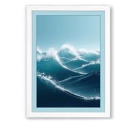 Tide and Stone Coastal Framed Wall Art Print A1 (84.1×59.4cm) White, Wall Decor for Living Room, Bedroom, Office & Home, Ready to Hang, Art Gift