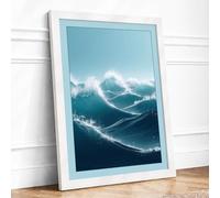 Tide and Stone Coastal Framed Wall Art Print A1 White