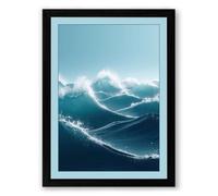Tide and Stone Coastal Framed Wall Art Print A2 (59.4×42cm) Black, Wall Decor for Living Room, Bedroom, Office & Home, Ready to Hang, Art Gift