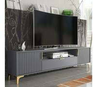 Tide Crest 200cm TV Unit Gold - Modern Fluted Design
