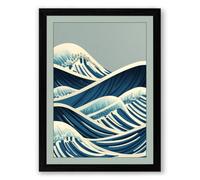 Tide in Lines Coastal Framed Wall Art Print A1 (84.1×59.4cm) Black, Wall Decor for Living Room, Bedroom, Office & Home, Ready to Hang, Art Gift