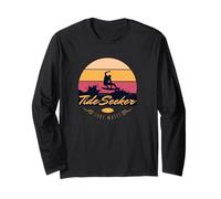 Tide Seeker Retro Surfer Silhouette and Sunset Long Sleeve T-Shirt