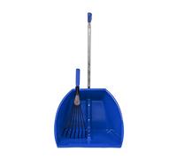 Tidee Red Gorilla Official - BIG with Short Black Plastic Rake Large Blue Scoop Pan with Short Handle Wide Deep Dustpan for Garden Stable Home or Building Site