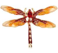 Tidefire Insect Brooch Crystal Bee Brooch Dragonfly Brooch Butterfly Brooch Pin Rhinestone Animal Pin Badge for Women (46661 Red)