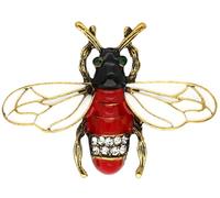Tidefire Insect Brooch Crystal Bee Brooch Dragonfly Brooch Butterfly Brooch Pin Rhinestone Animal Pin Badge for Women (70705 Red)