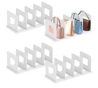 Tideme 4PCS Purse Organizers, 13.7 x 5.9 x 5.5-Inches,Adjustable Closet Organizer, Handbag Shelf Divider Storage Organizer for 8 Big Handbags/16 Small Handbags