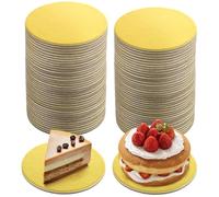 Tideme 80 Pcs Round Cake Boards, 4" Mini Circle Cake Bases, Cardboard Cake Plates, Non-Stick Coated Display Cakeboards, Heat-Resistant Small Cake Trays for Cupcake, Mousses, Desserts, Sliver