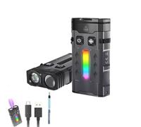 Tidepick - 1100 Lumens Mini Magnetic Flashlight, Rechargeable Torch, Super Bright EDC Small Torch with Clip, Mini Keychain Torch with Magnetic Base, Compact LED Flashlight for Working, Cycling (B)