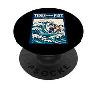 Tides of the Fist Ocean Legend Surfing Monkey Wave PopSockets Adhesive PopGrip