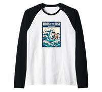 Tides of the Fist Ocean Legend Surfing Monkey Wave Raglan Baseball Tee