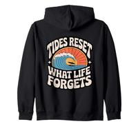 Tides Reset What Life Forgets Ocean Zip Hoodie