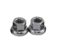 Tidevib 1 Pair M10 Bike Track Hub Axle Nuts for Fixed Gear Road Bikes, Chrome Plated Steel Flange Nut with Integrated Washer, Silver 22mm