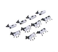 Tidevib 10 Pack 1:75 Scale Plastic Cows and Horses for DIY Projects, Detailed Farm Animal Models for Railway and Sand Table(Cow)