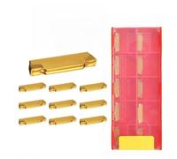 Tidevib 10-Piece MGMN200-G 2mm Carbide Inserts for Grooving Turning Tools, Gold KDC Material for Steel, Cast Iron, and Stainless Steel