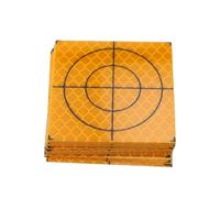 Tidevib 100-Piece Acrylic Total Station Reflector Targets, 20/30/40/50/60mm, Yellow, for Surveying, Leveling, and Long-Term Structural