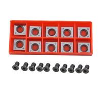Tidevib 10pcs 14mm Square Carbide Inserts, 4 Cutting Edges for Woodworking Planer Cutter Head and Grizzly T21348 Replacement