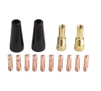 Tidevib 14AK/MB14 MIG Welding Torch Gasless Nozzle and Contact Tips Kit, 08mm & 09mm Copper Tips, Includes 4 Nozzles and 4 Diffuser Holders