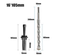 Tidevib 16-18mm Metal Wedge Concrete Rock Stone Splitter with Drill Bit for Quarrying and Demolition, 2-Piece Set