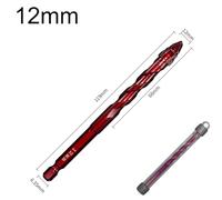 Tidevib 1Pc Four-Edged Serrated Eccentric Drill Bit, High Hardness Hexagonal Shank, for Thread Cutting, 6mm/8mm/10mm/12mm