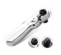 Tidevib 2-in-1 Ratchet Handle Socket Wrench, 1/4" Drive 72-Tooth Stubby Head, 115mm Alloy Steel Reversible Tool for Automotive and Furniture Repair