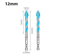 Tidevib 2PCS 6-12mm Four-Flute Eccentric Drill Bit Set for Glass Tile Punching, Carbide Tip, 1/4" Hex Shank, for Hand Drill and Electric Drill