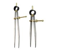 Tidevib 2PCS Adjustable Lockable Spring Wing Divider Calipers, Steel Leather Creaser for Drafting, Woodworking, Metalworking, 6-Inch and 8-Inch Set