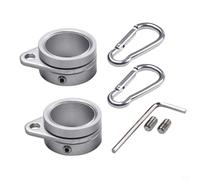 Tidevib 2pcs Anti-Wrap Flag Pole Rings for 0.75-1in Poles, Rustproof Aluminum Alloy 360 for Spin Silver