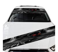 Tidevib 3D Sunshade Car Sticker Front or Rear Windshield, PVC Waterproof Decal with See-Through Design, 52.36 x 8.27 in