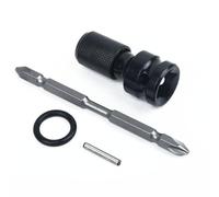 Tidevib 4-Piece Air for Impact Wrench Adapter Set, 1/2" to 1/4" Hex Shaft Nut-On Bit, with Double Head Screwdriver