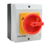 Tidevib 4-Pin Load Isolation Circuit Breaker Switch IP65 Waterproof Disconnect Switch For Air Conditioning Ventilation Equipment 440V AC 50Hz(25A)