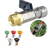 Tidevib 4500 PSI High Pressure for Washer Ball Valve Kit, 1/4 Inch Quick for Connect M22 Adapter, for Stainless Steel Brass Water Flow Switch Cleaning Hose Nozzles